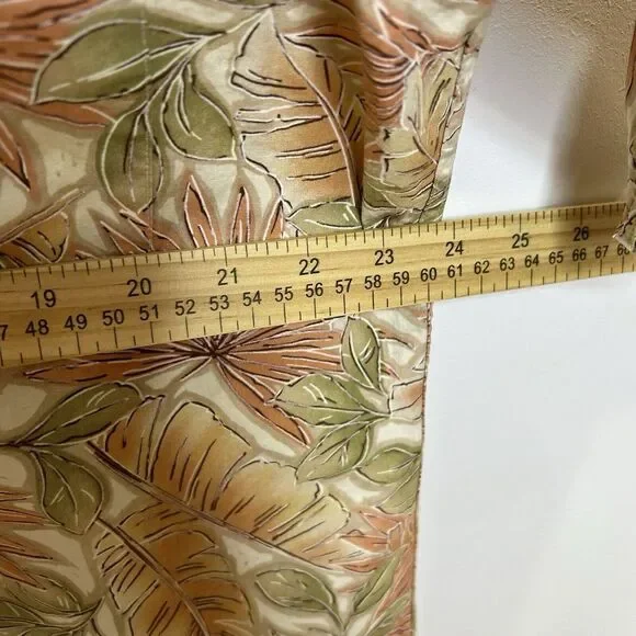 Vintage Pierre Cardin Hawaiian Shirt Button Up Orange Green Leaf Print Large - Picture 7 of 8
